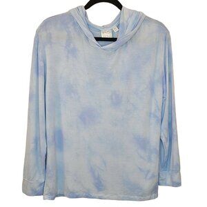 Beach Break Women Sweatshirt Hoodie Medium Blue Tie Dye Casual Lounge Athleisure